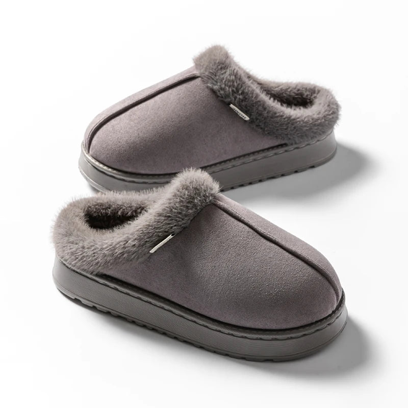 Fluffy Unisex Winter Slippers Warm, Comfy, and Non-Slip Khaki