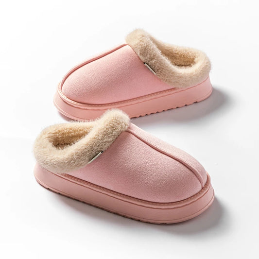Fluffy Unisex Winter Slippers Warm, Comfy, and Non-Slip Pink