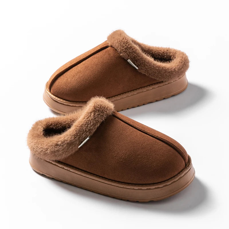 Fluffy Unisex Winter Slippers Warm, Comfy, and Non-Slip Coffee